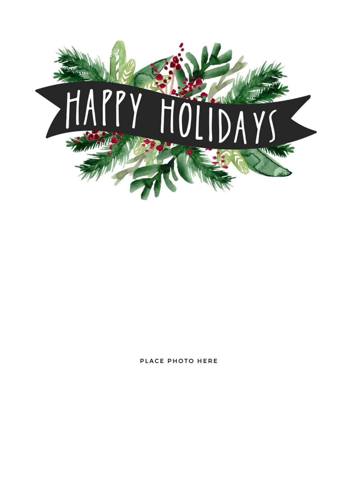 Christmas Card Outline – Calep.midnightpig.co Regarding Happy Holidays Card Template