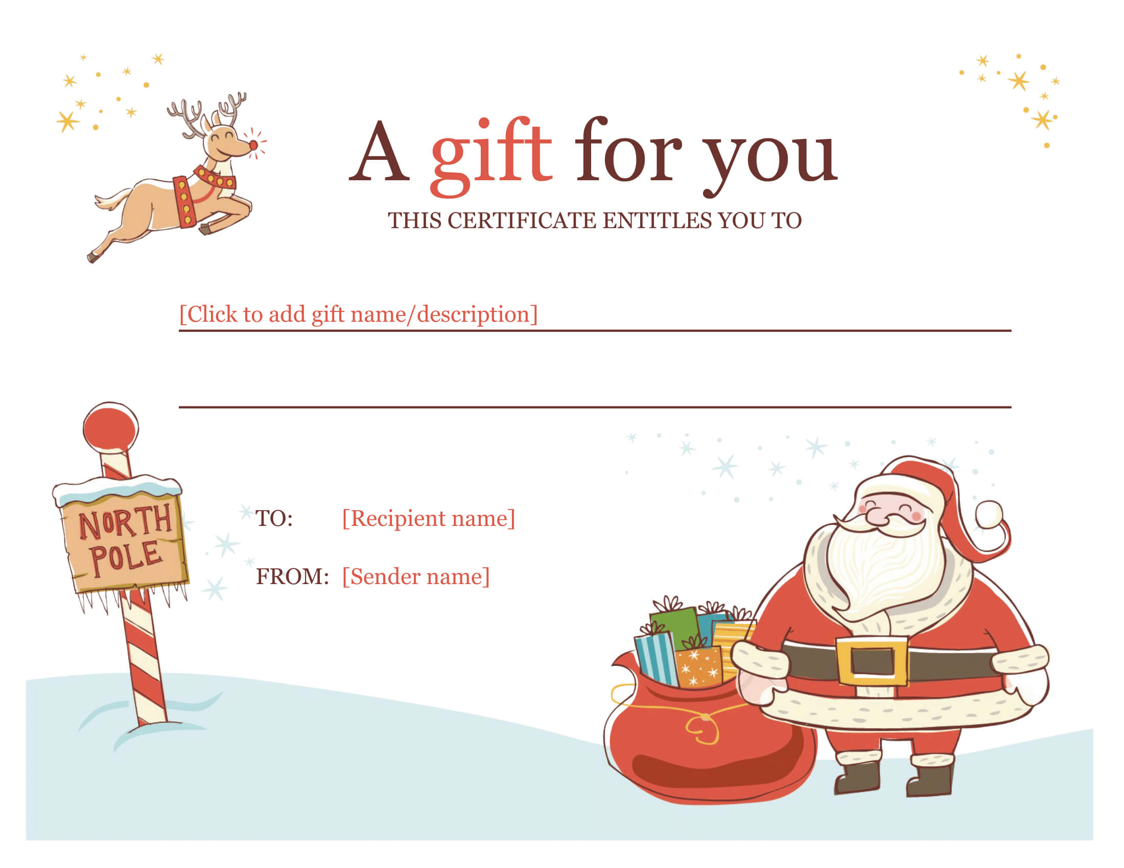 Christmas Gift Certificate – Download A Free Personalized Within Christmas Gift Certificate Template Free Download