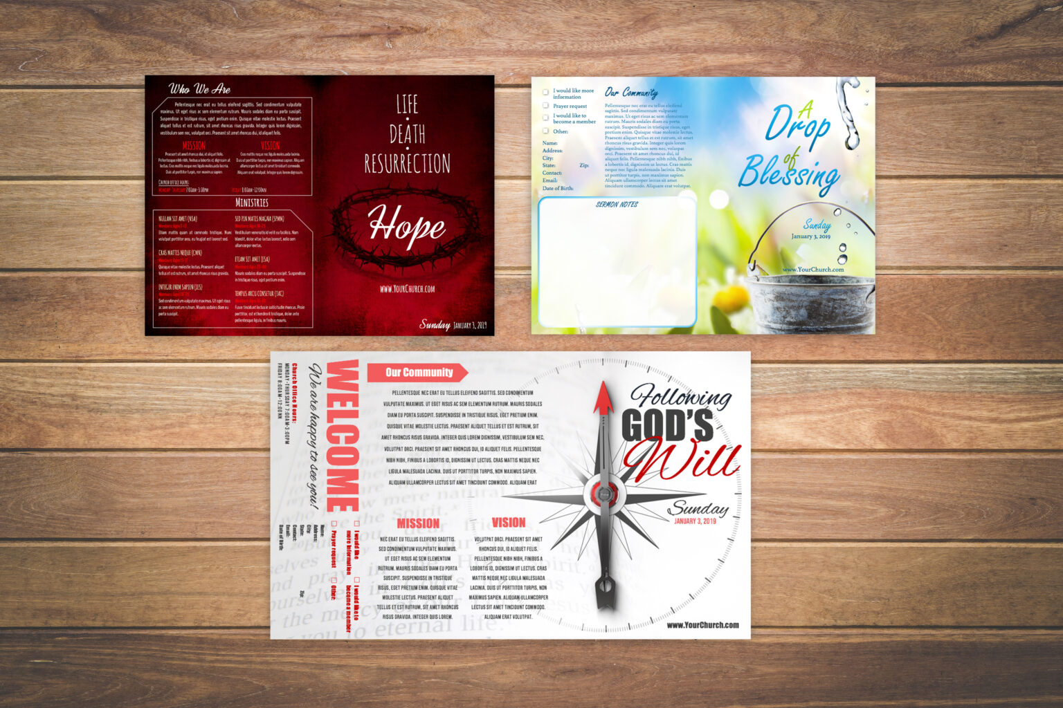 Church Bulletin Design Examples Yeppe Regarding Free Church Brochure