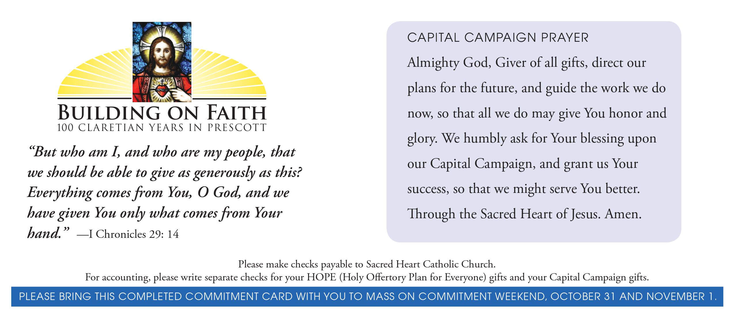 Church Capital Campaign Pledge Card Samples With Pledge Card Template For Church