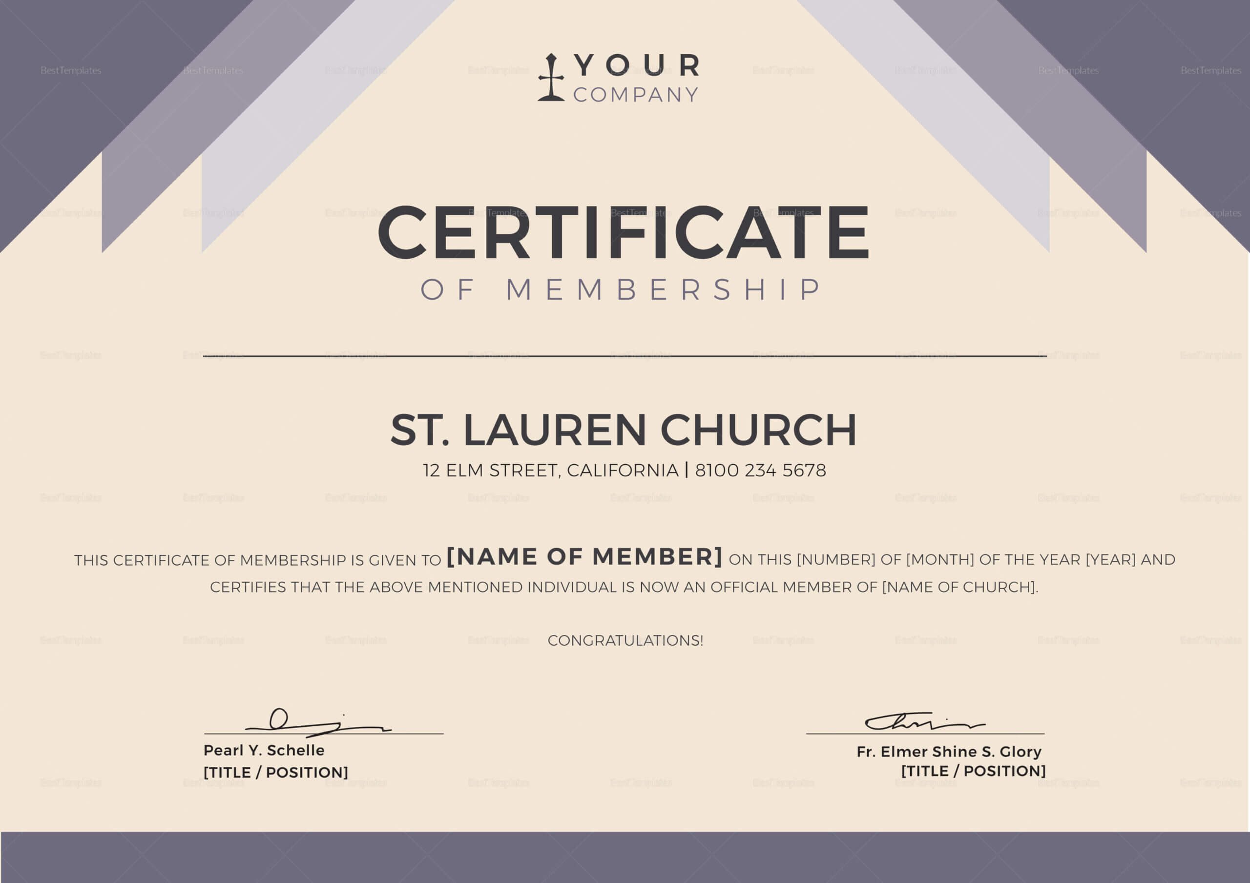 Church Certificates Templates - Dalep.midnightpig.co Pertaining To Life Membership Certificate Templates