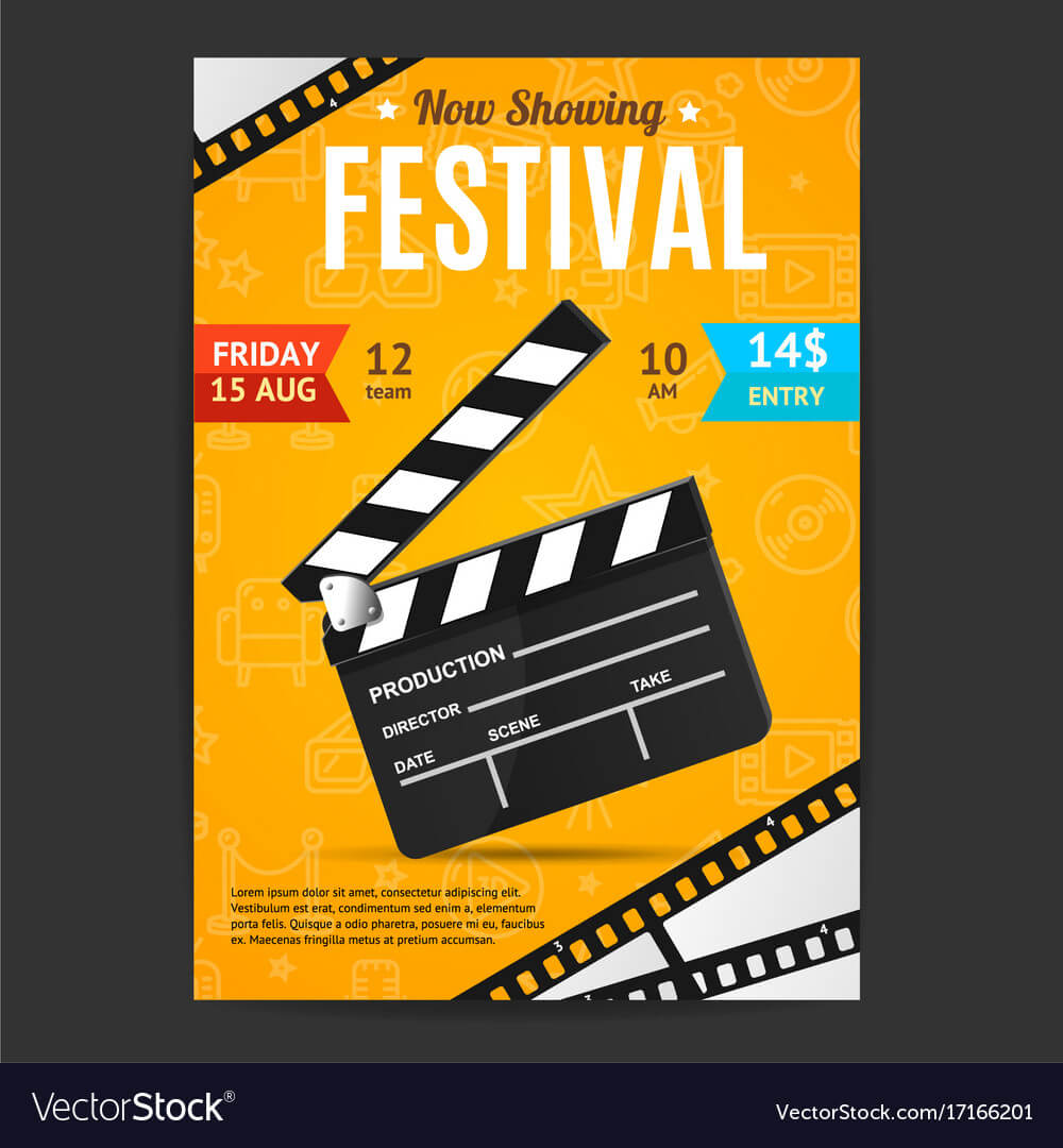 Cinema Movie Festival Poster Card Template In Film Festival Brochure Template
