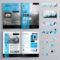 Classic Brochure Template Design With Blue Shapes. Cover Layout And  Infographics With 12 Page Brochure Template