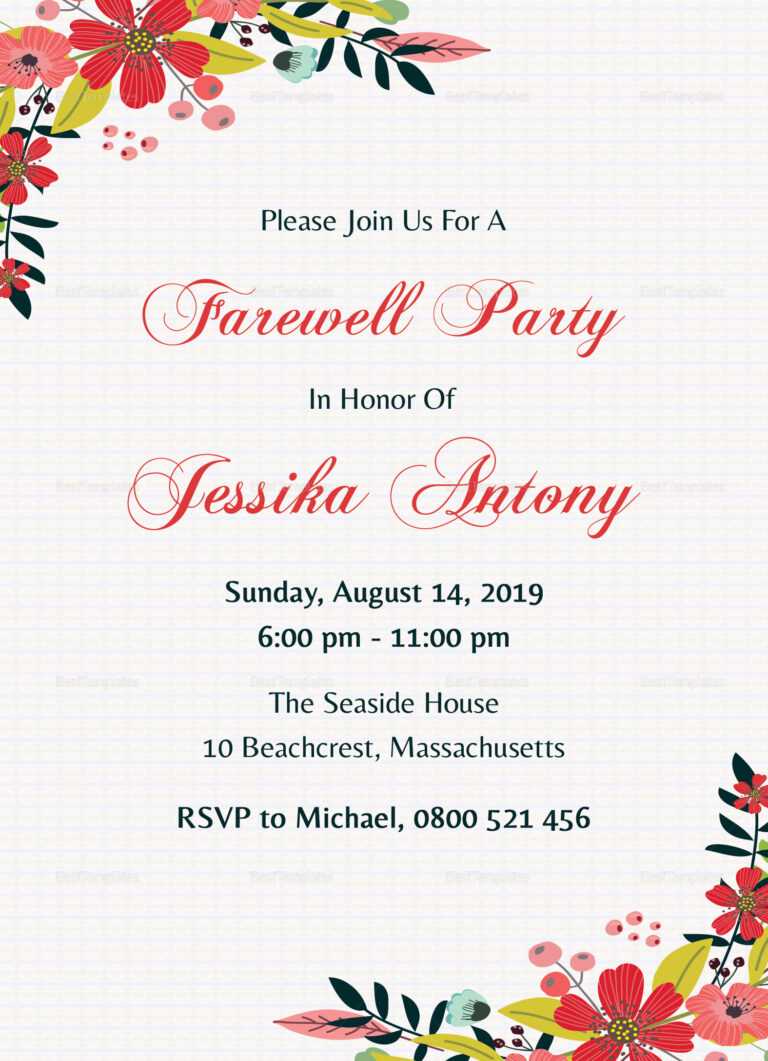 Classic Farewell Party Invitation Template In Farewell Invitation Card ...