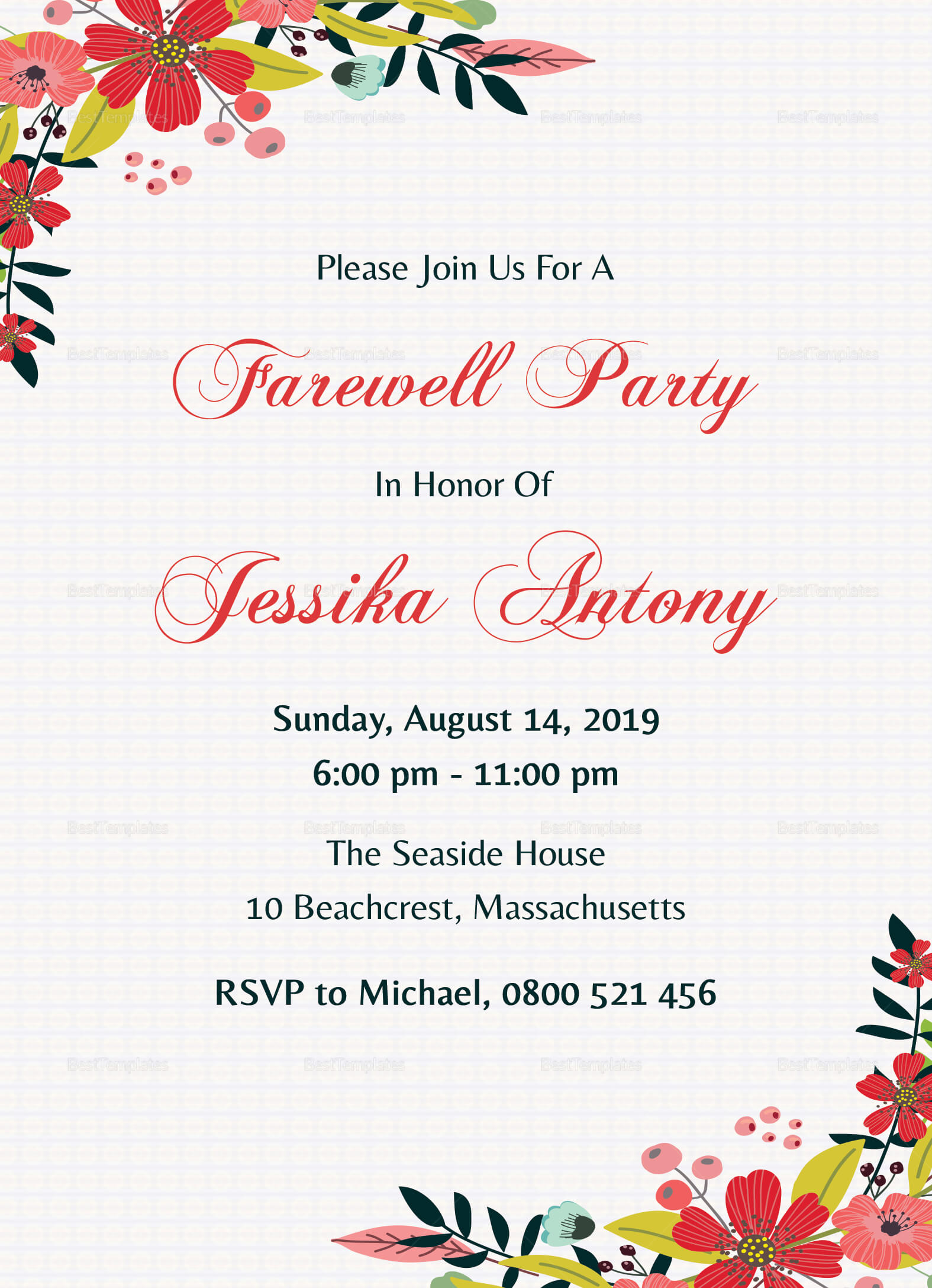 Classic Farewell Party Invitation Template In Farewell Invitation Card Template