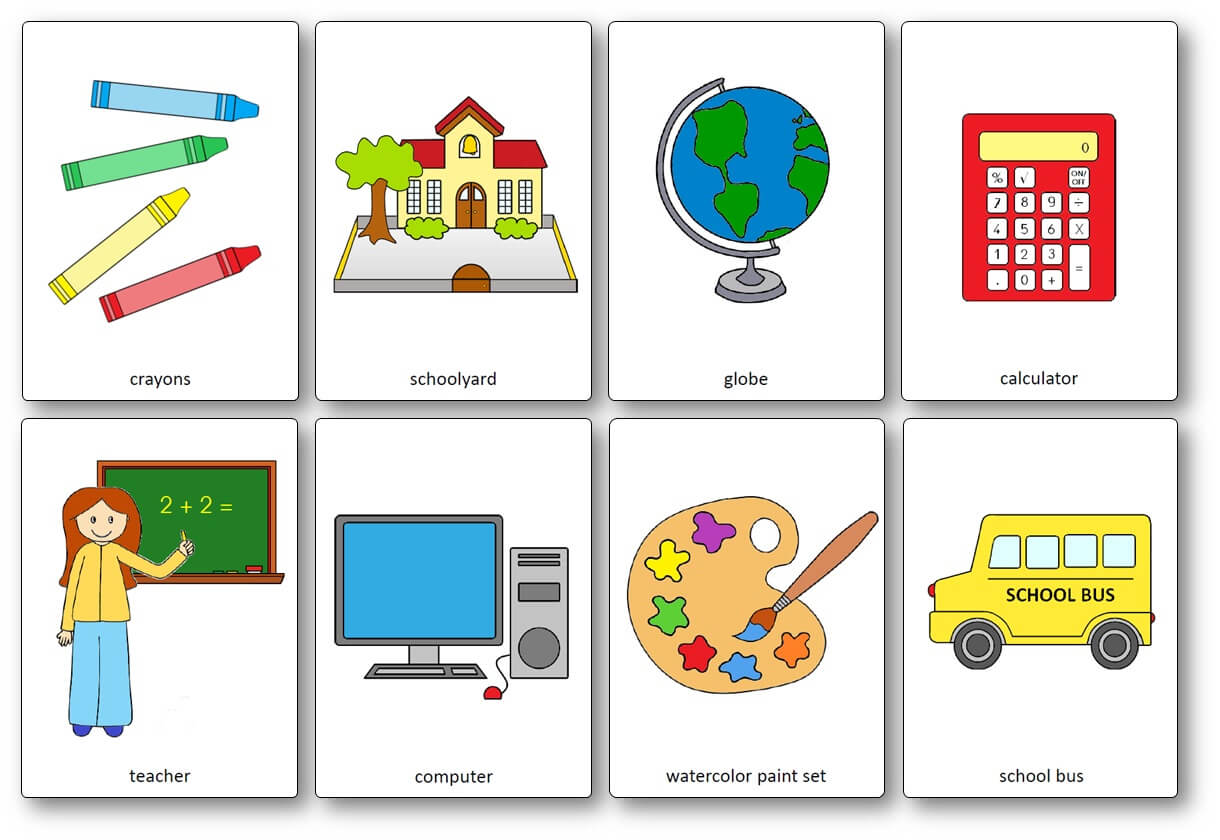 Classroom Objects Flashcards – Free Printable Flashcards With Regard To Free Printable Flash Cards Template