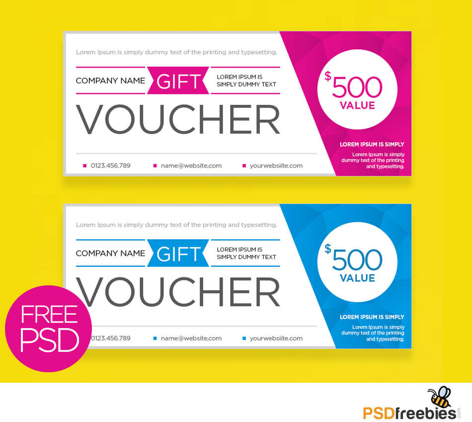 Clean And Modern Gift Voucher Template Psd | Psdfreebies For Gift Certificate Template Photoshop