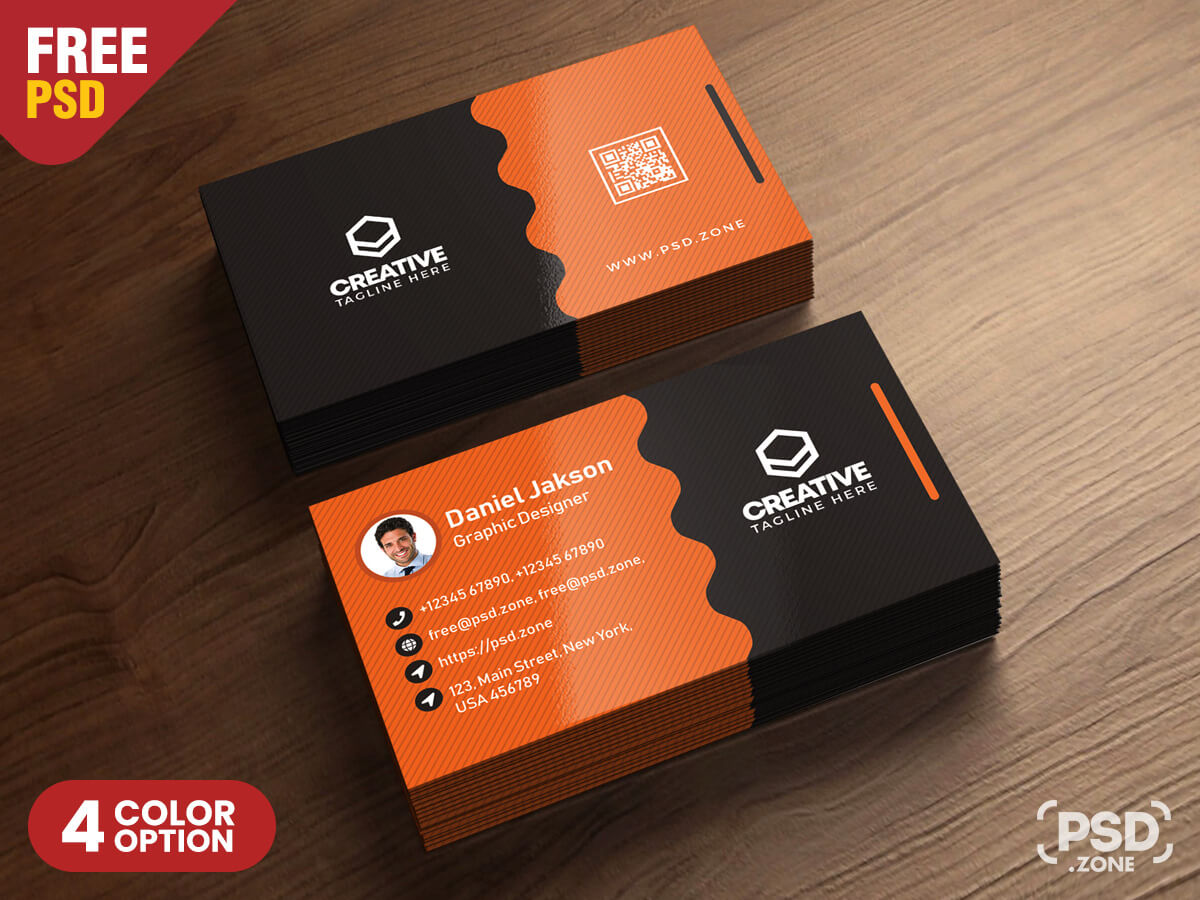 Clean Business Card Psd Templates - Psd Zone With Template Name Card Psd