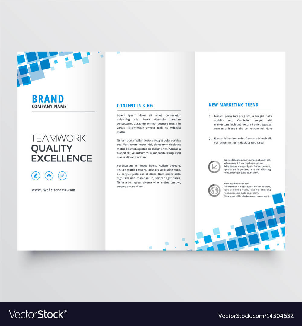 Clean Tri Fold Brochure Template Design With Blue For Tri Fold Brochure Template Illustrator