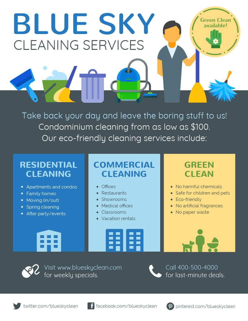 Cleaning Service Flyer Inside Commercial Cleaning Brochure Templates