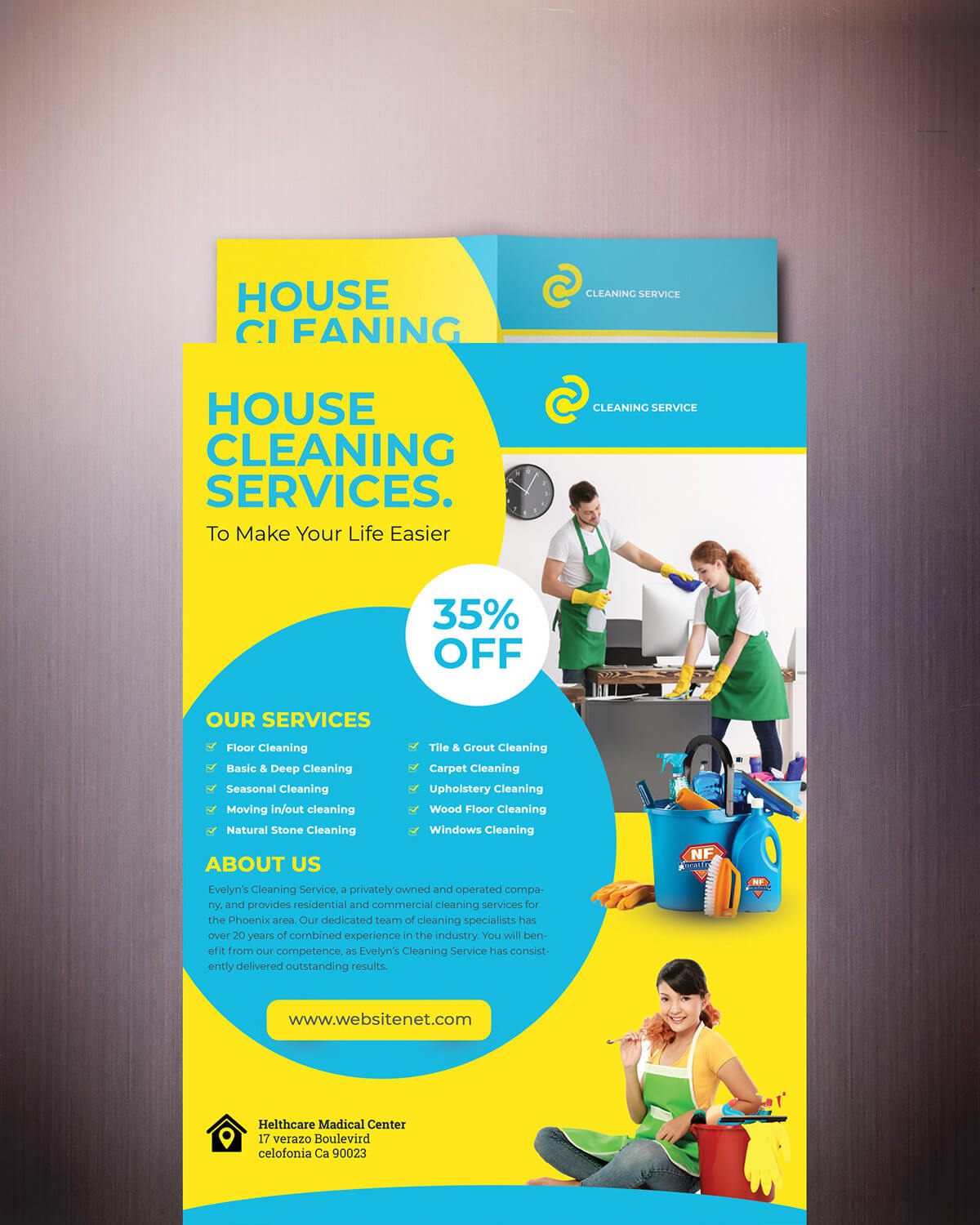 Cleaning Services Flyer Template  On Student Show with 