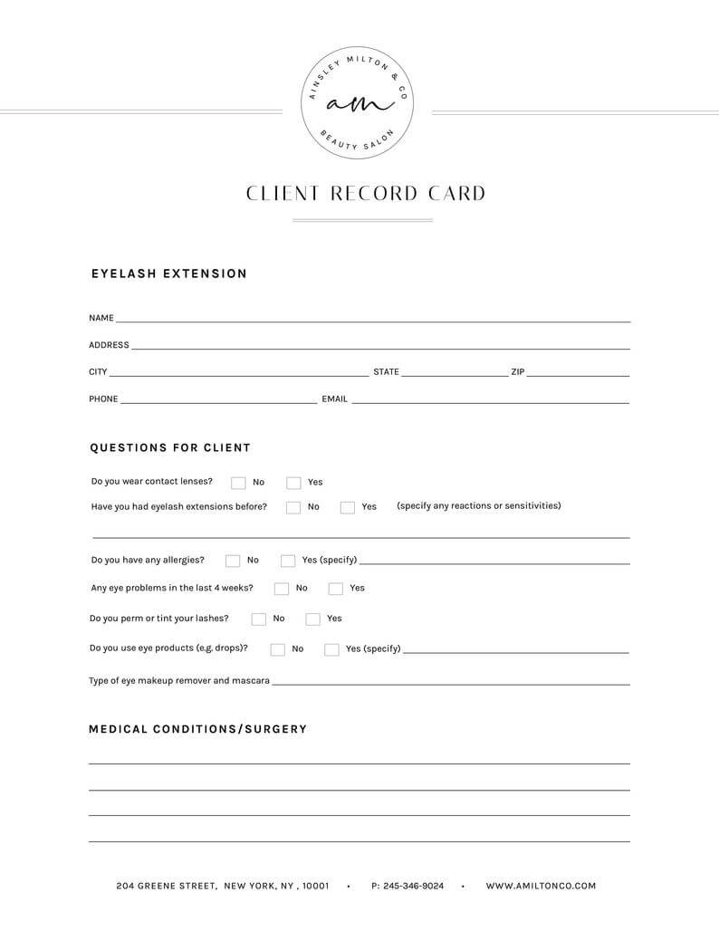 Client Record Template - Calep.midnightpig.co Intended For Dog Grooming Record Card Template
