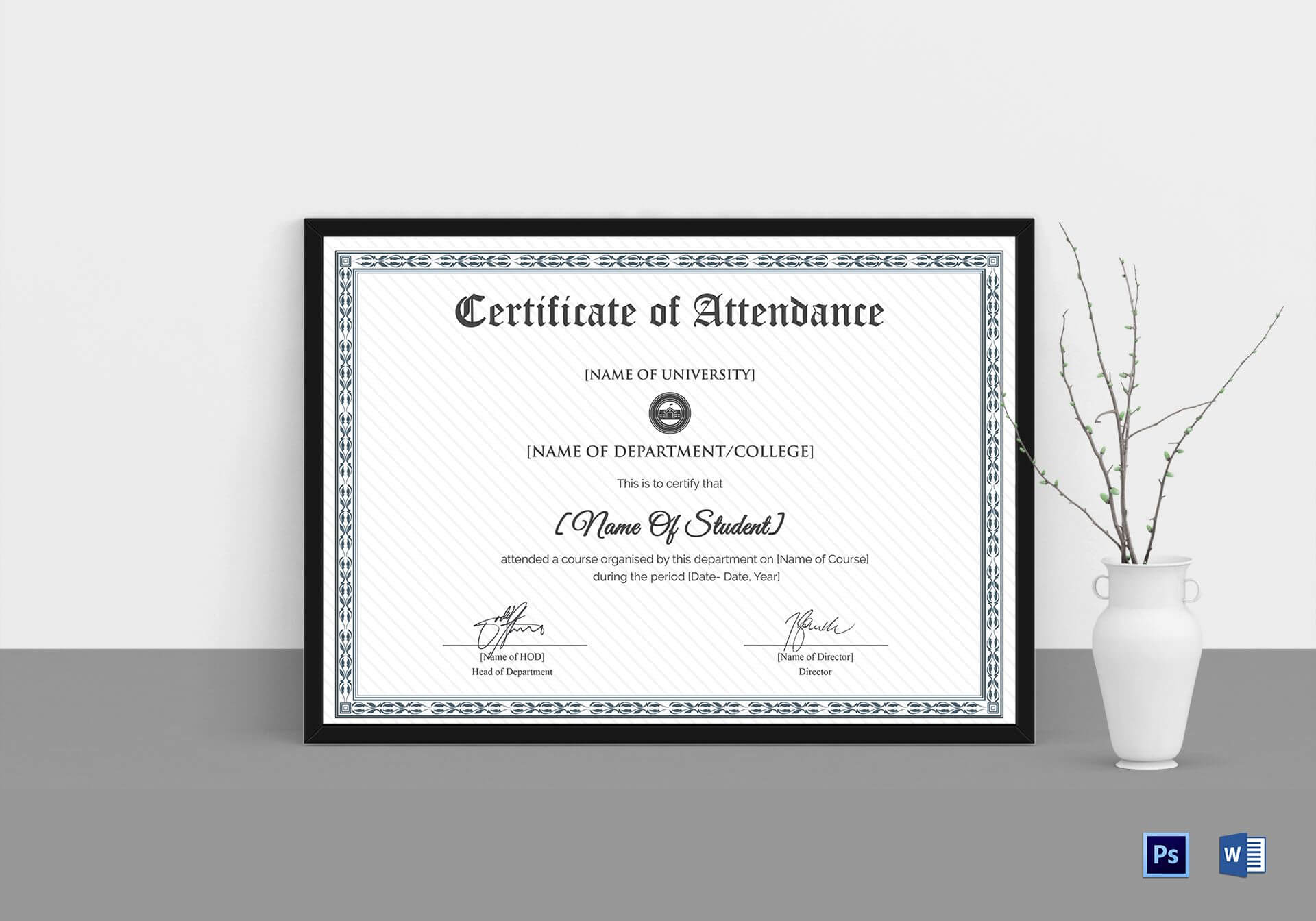 College Students Attendance Certificate Template Throughout Attendance Certificate Template Word