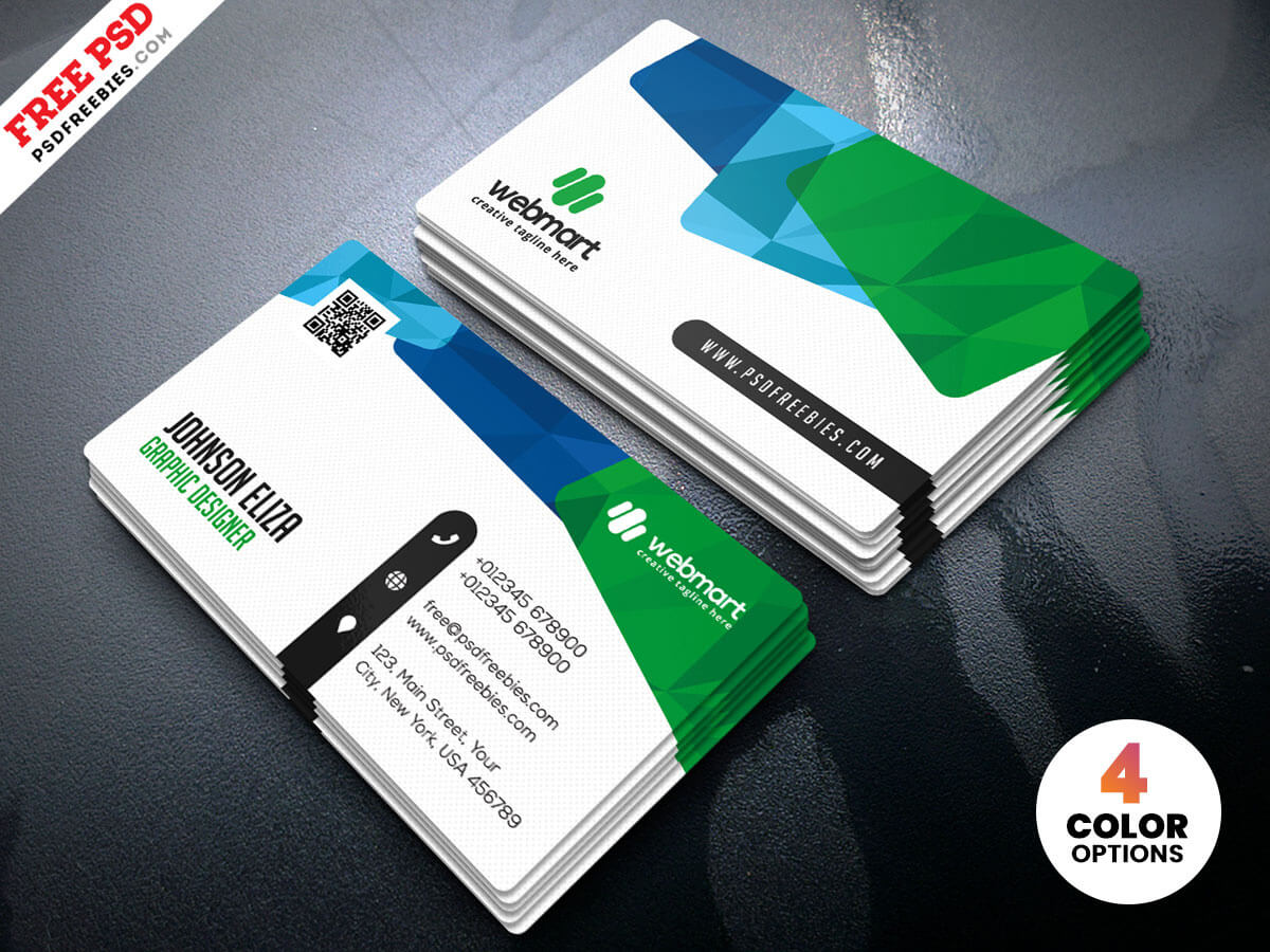 Colorful Business Card Design Templates Psdpsd Freebies With Template For Cards To Print Free