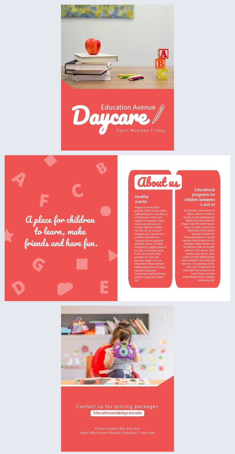 Colorful Daycare Brochure Template – Flipsnack With Daycare Brochure Template