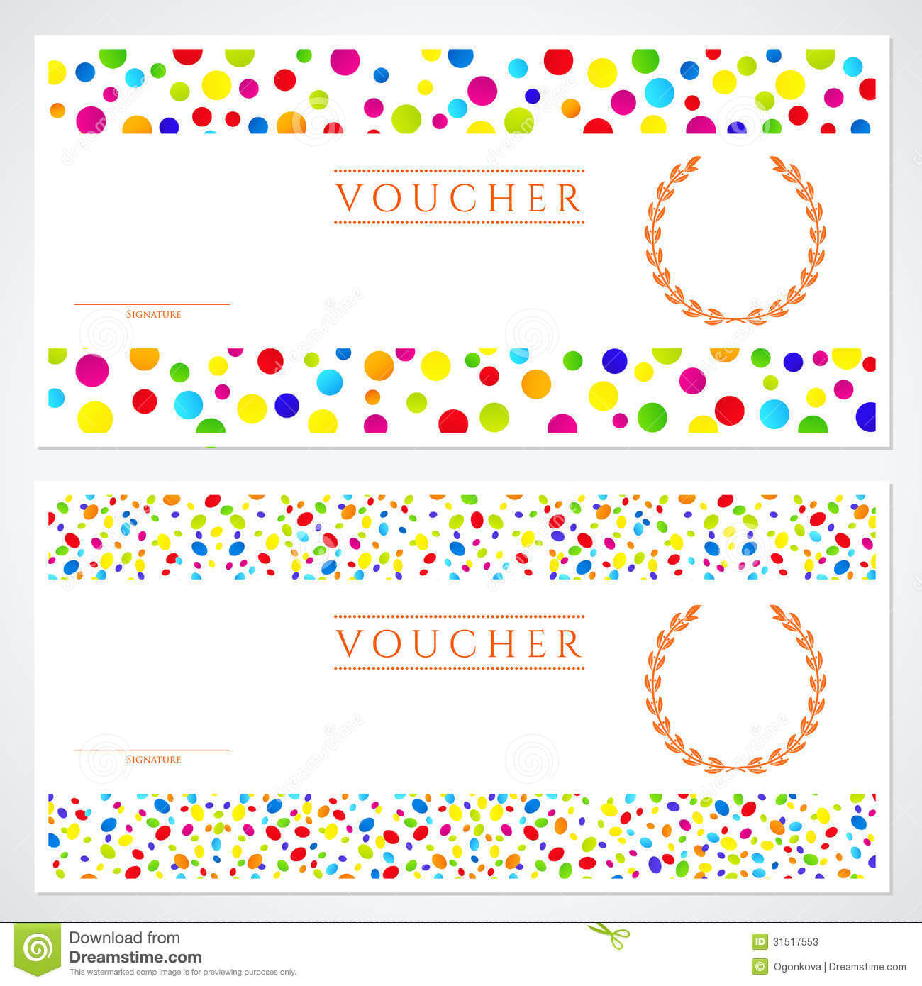 Colorful Gift Certificate (Voucher) Template Stock Vector For Kids Gift Certificate Template