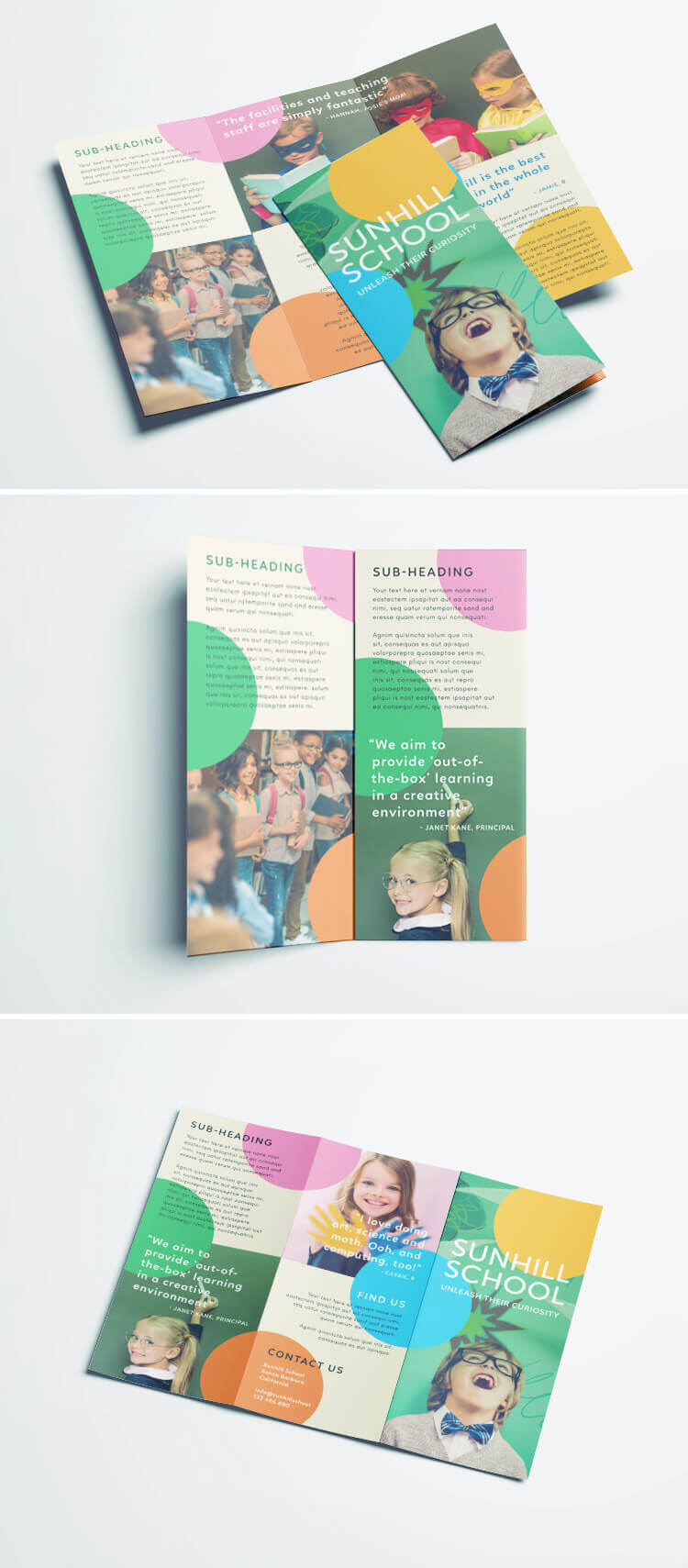 Colorful School Brochure – Tri Fold Template | Download Free Regarding Play School Brochure Templates