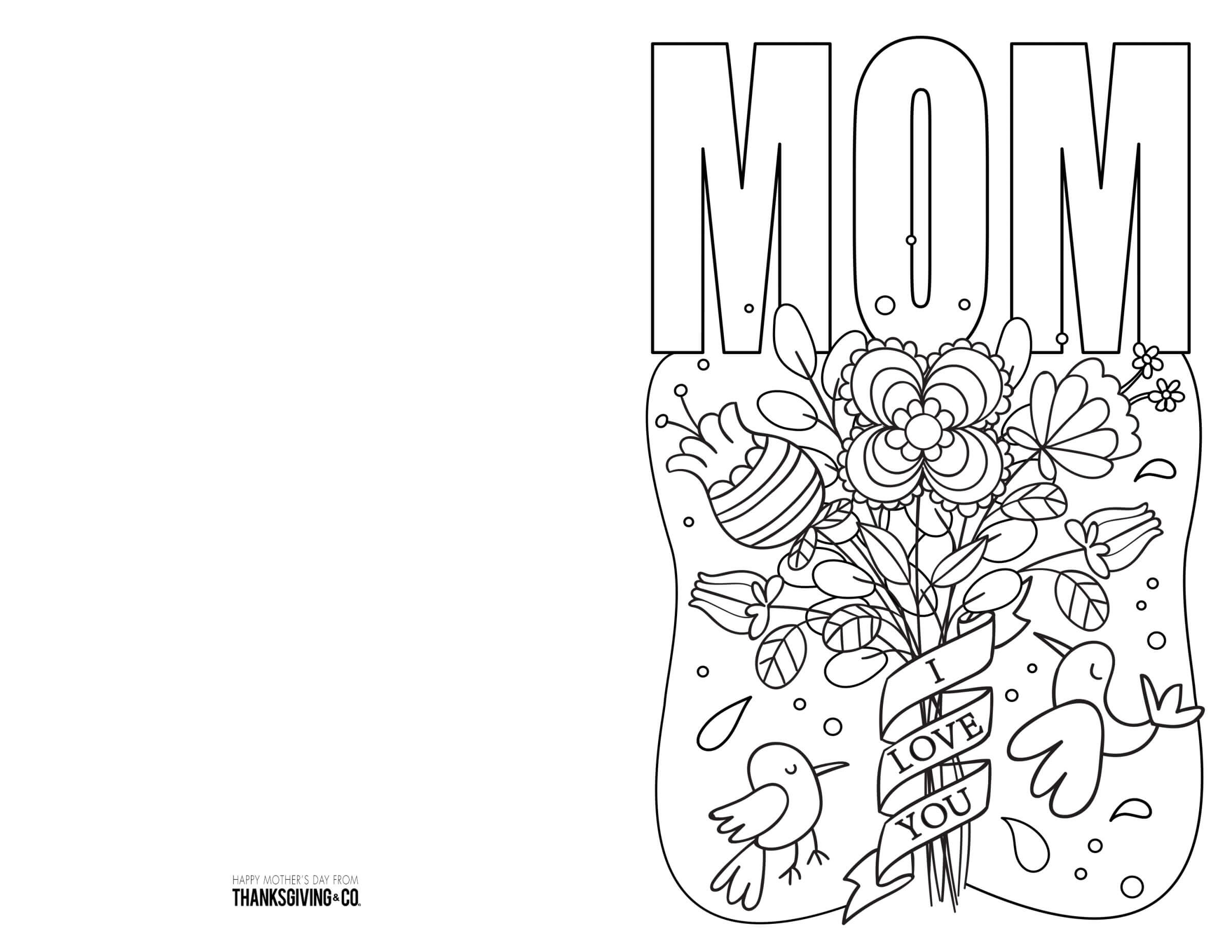 Coloring Pages : Free Printable Mothers Day Ecards To Color With Regard To Mothers Day Card Templates