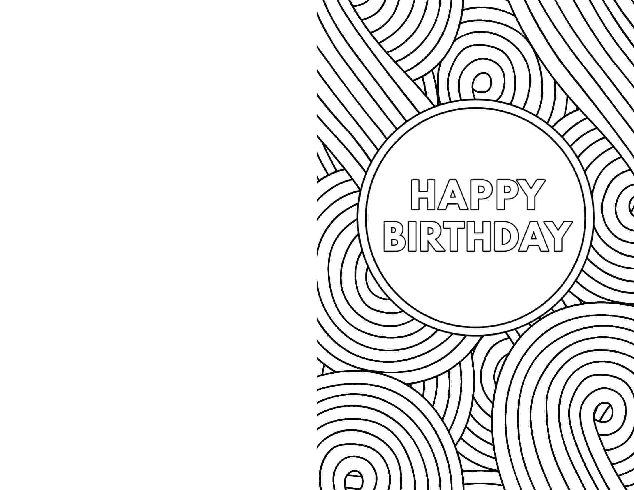 Coloring : Printable Coloring Birthday Cards Happy Colouring For Mom Birthday Card Template