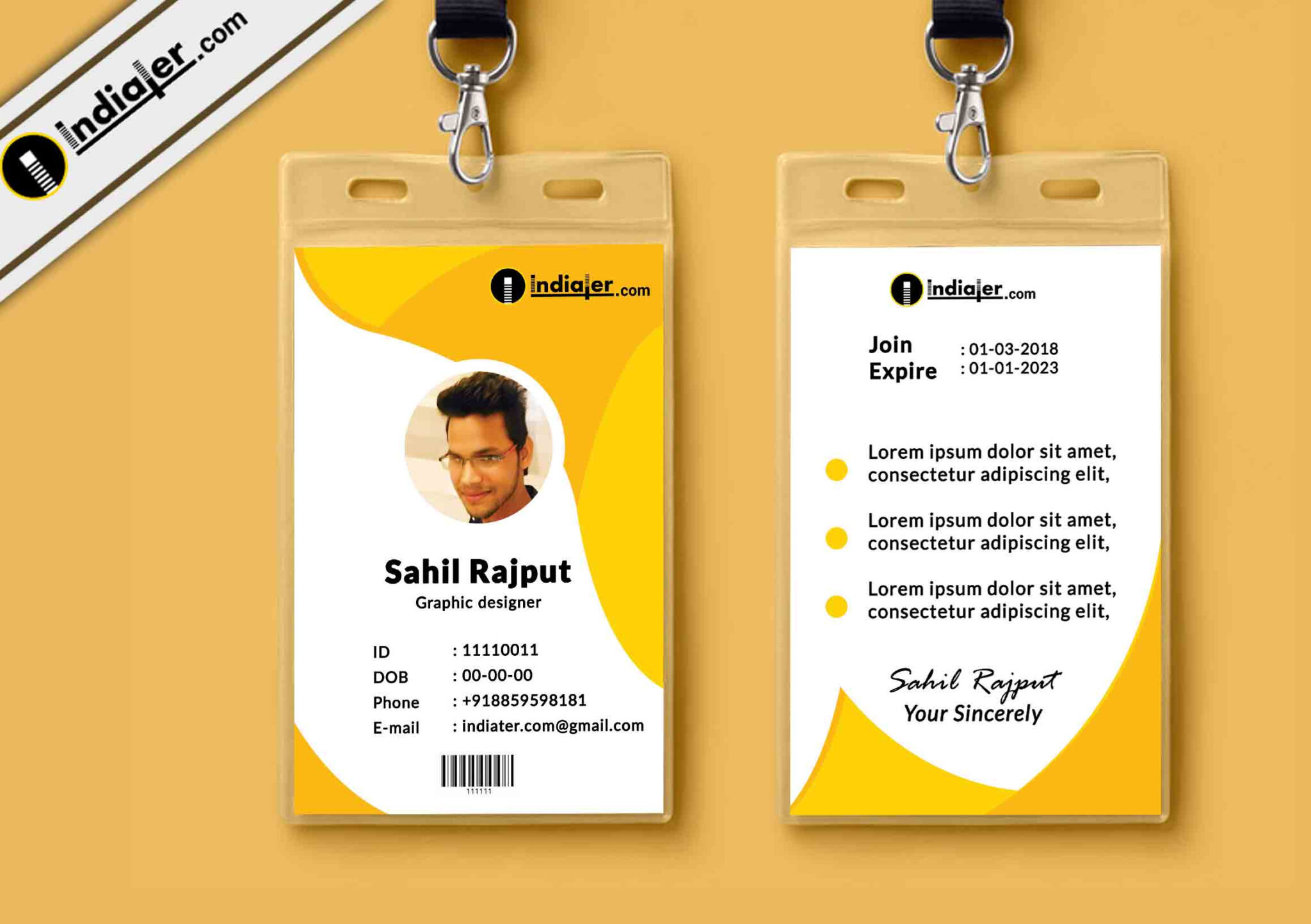 company id card design template free download