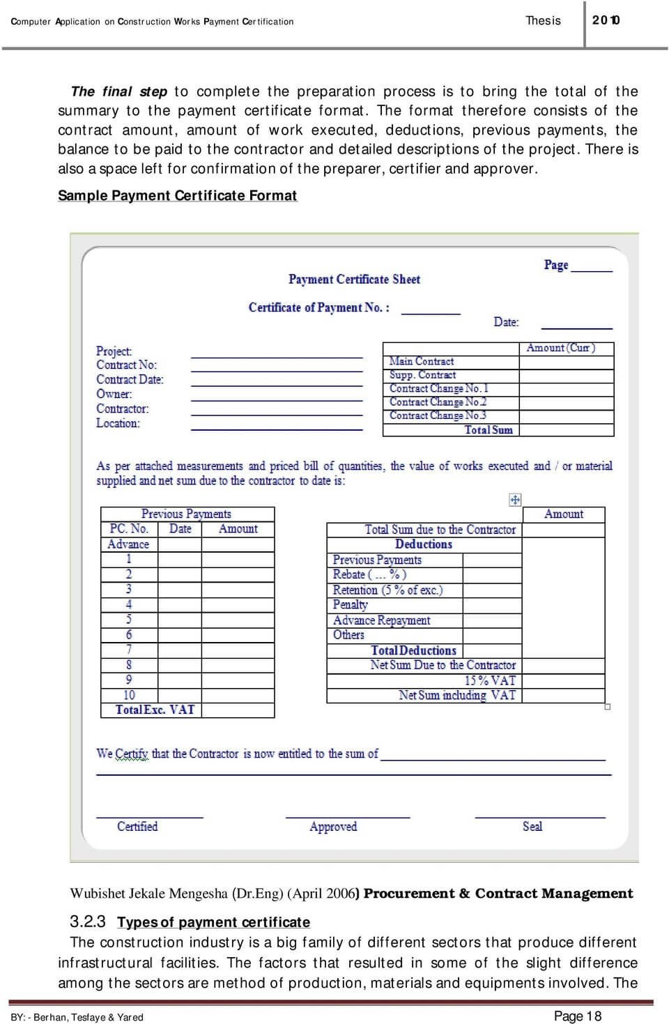Computer Application On Construction Works Payment Regarding Construction Payment Certificate Template