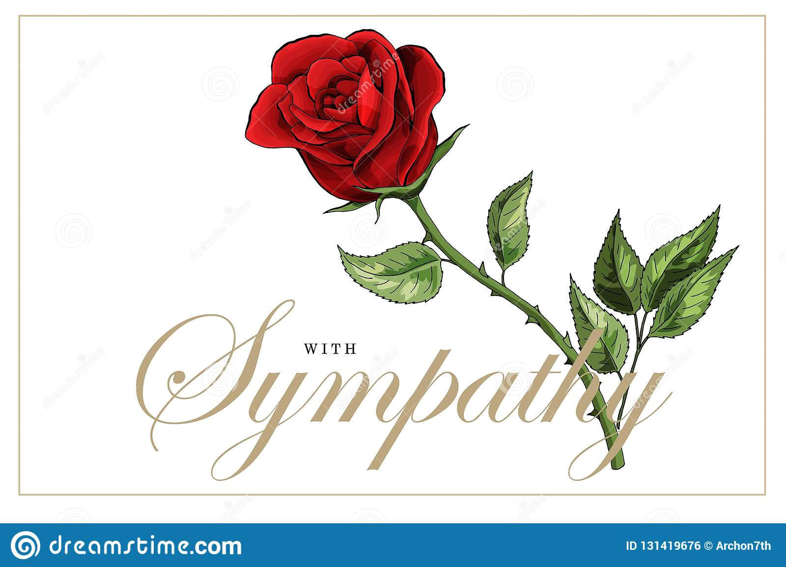 Condolences Sympathy Card Floral Red Roses Bouquet And Intended For Sorry For Your Loss Card Template