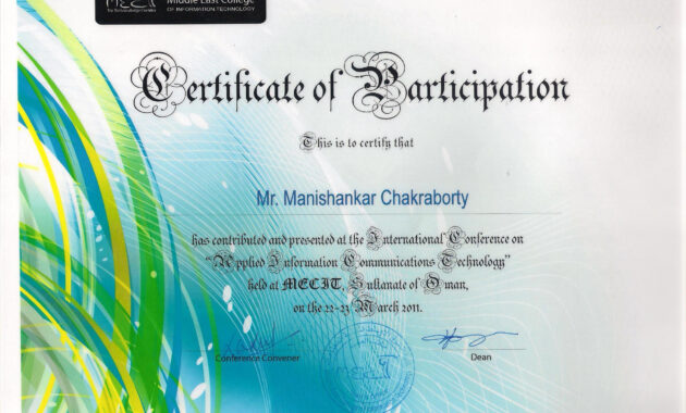 Conference Participation Certificate Template