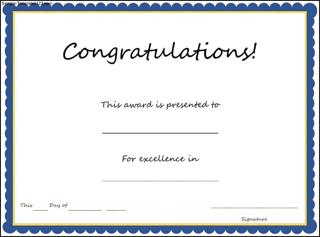 Congratulation Certificates Templates - Calep.midnightpig.co Intended For Superlative Certificate Template
