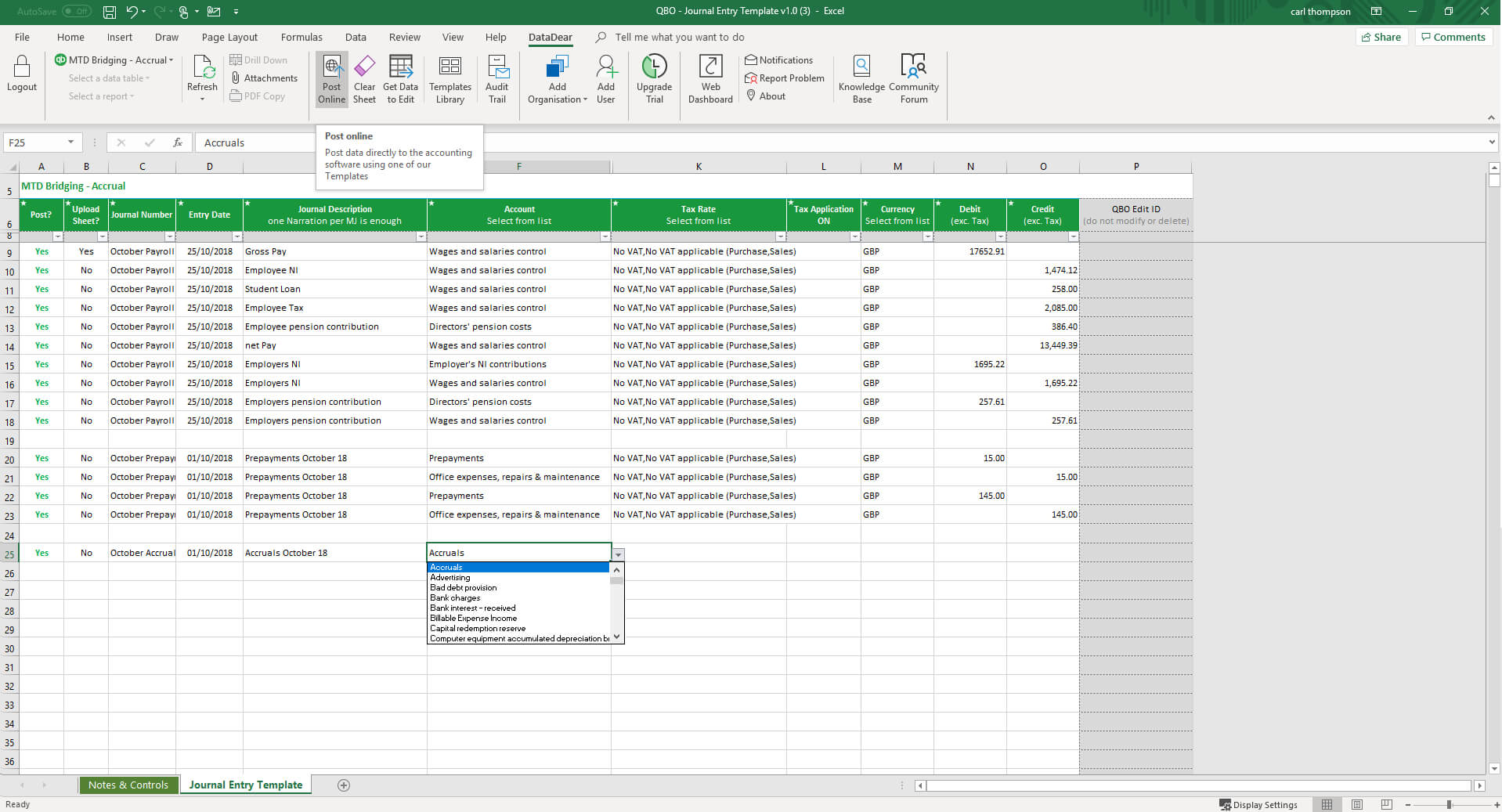 Connect Datadear Excel Add In For Reporting & Data Sync With Intended For Boyfriend Report Card Template