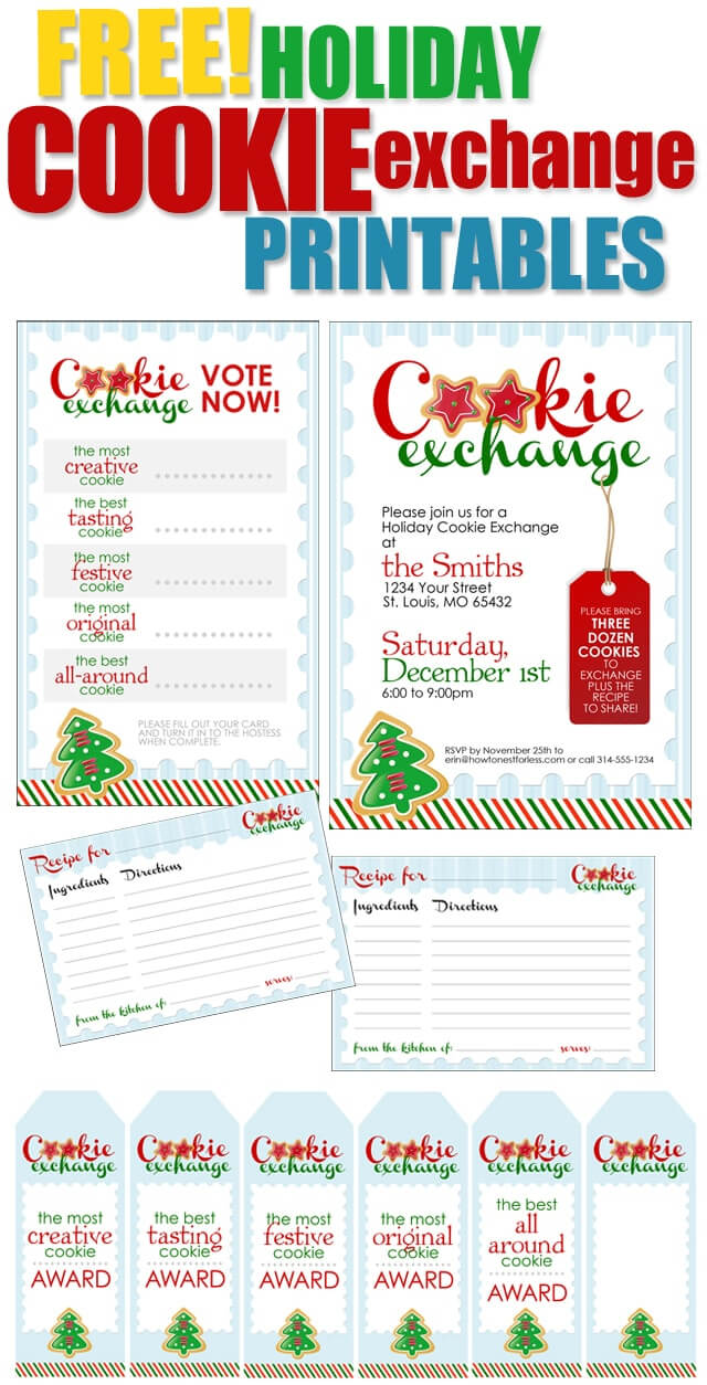 Cookie Exchange Party {Free Printables} - How To Nest For Less™ Throughout Cookie Exchange Recipe Card Template