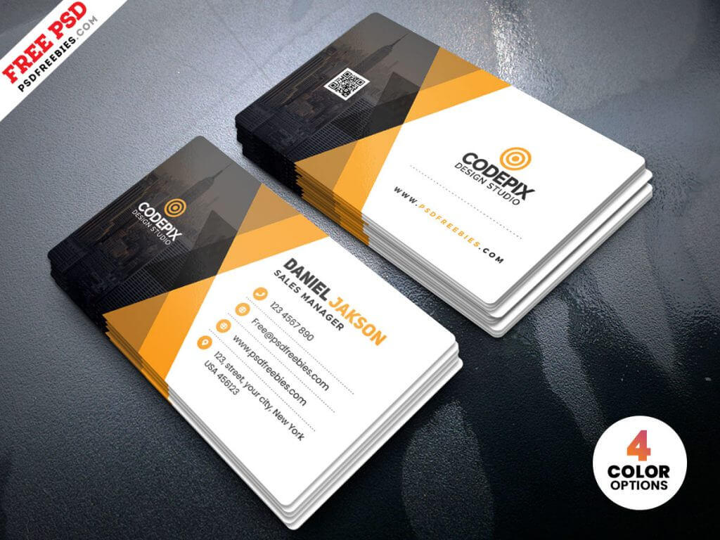 Corporate Business Card Template Psd - Free Download In Business Card Template Photoshop Cs6