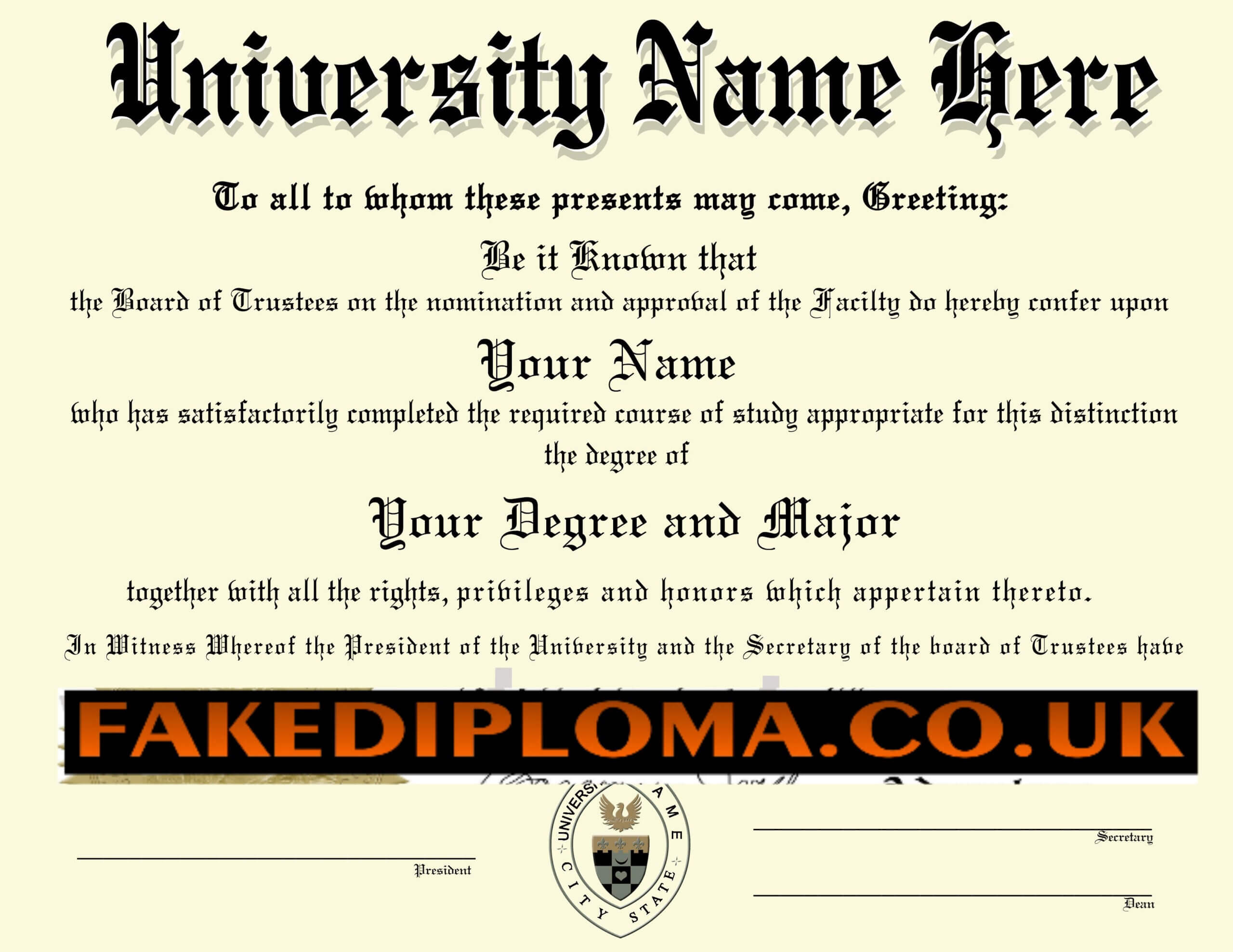 Create A Fake Degree – Calep.midnightpig.co With Regard To Fake Diploma Certificate Template