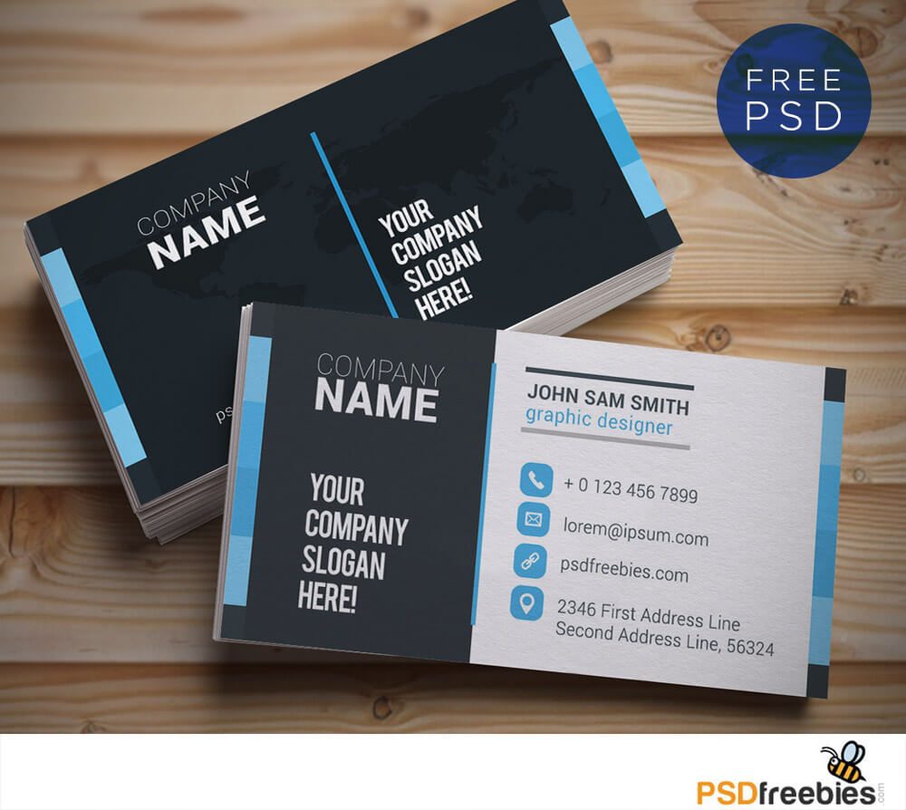 Creative And Clean Business Card Template Psd | Psdfreebies For Free Bussiness Card Template