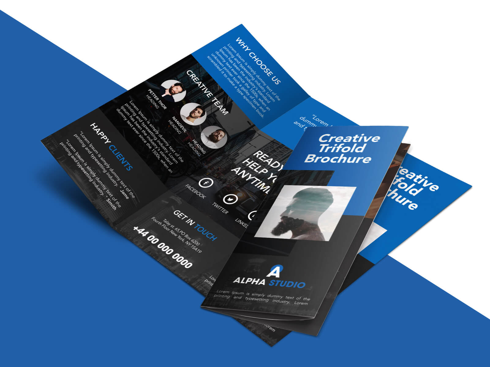 Creative Brochure Design Template Free Download – Yeppe Inside 3 Fold Brochure Template Psd Free Download
