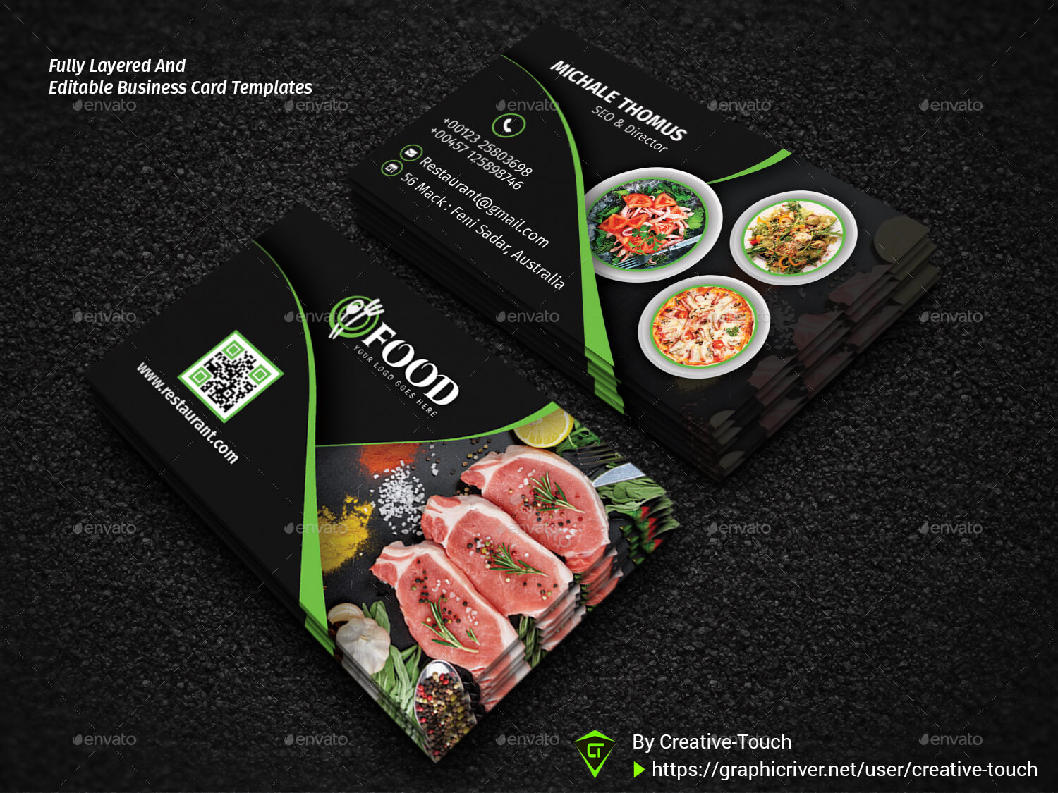 Creative Food Business Cards – Logo Design Ideas For Food Business Cards Templates Free