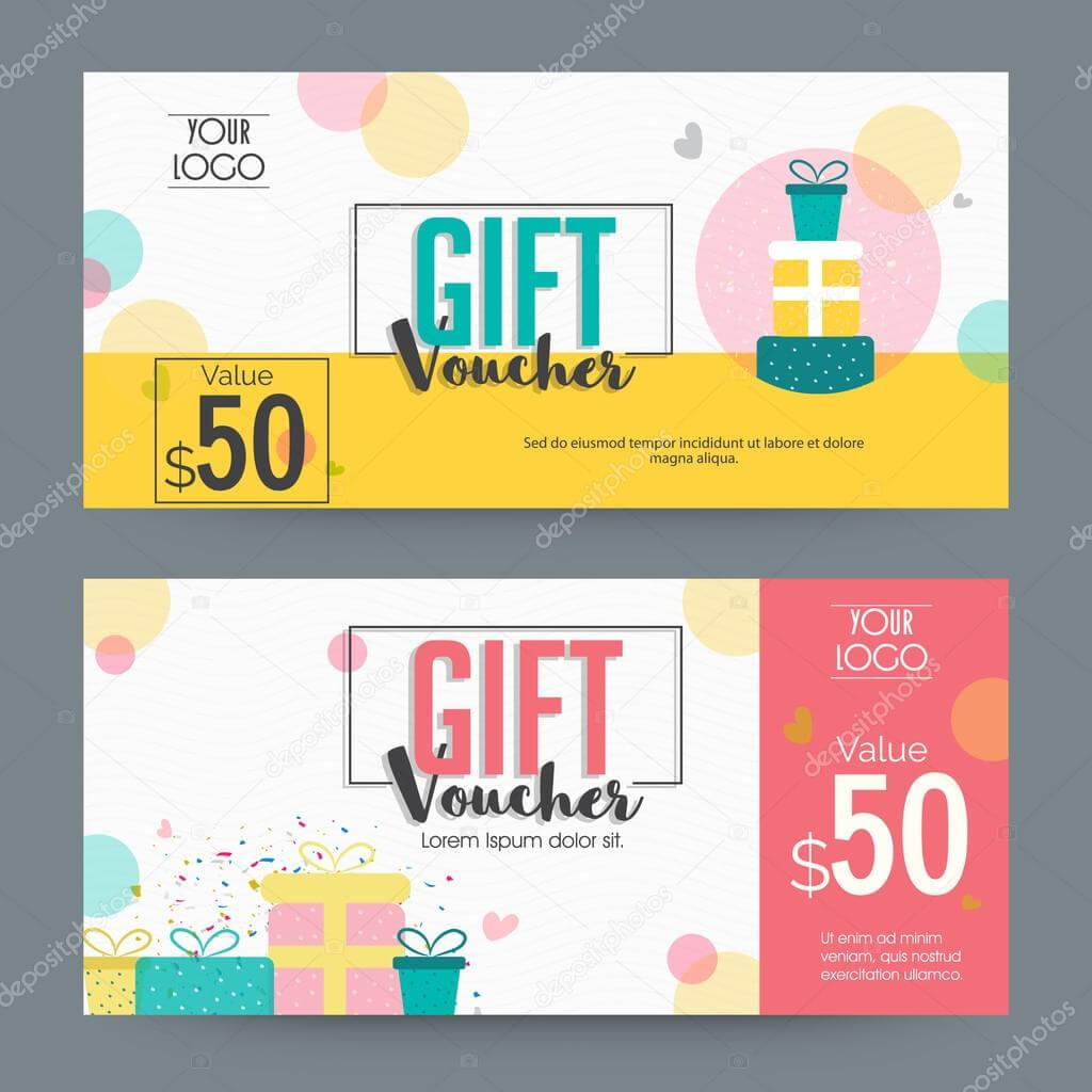 Creative Gift Voucher Template Design. — Stock Vector Throughout Movie Gift Certificate Template