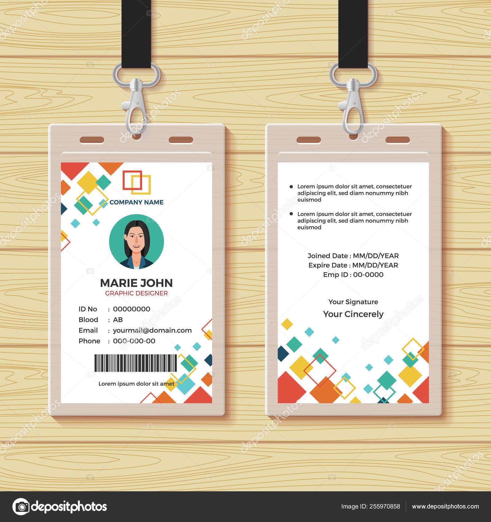 Creative Id Card Design Template — Stock Vector © Bonezboyz Within Pvc Card Template