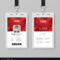 Creative Id Card Template With Abstract Red Throughout Id Card Template Ai