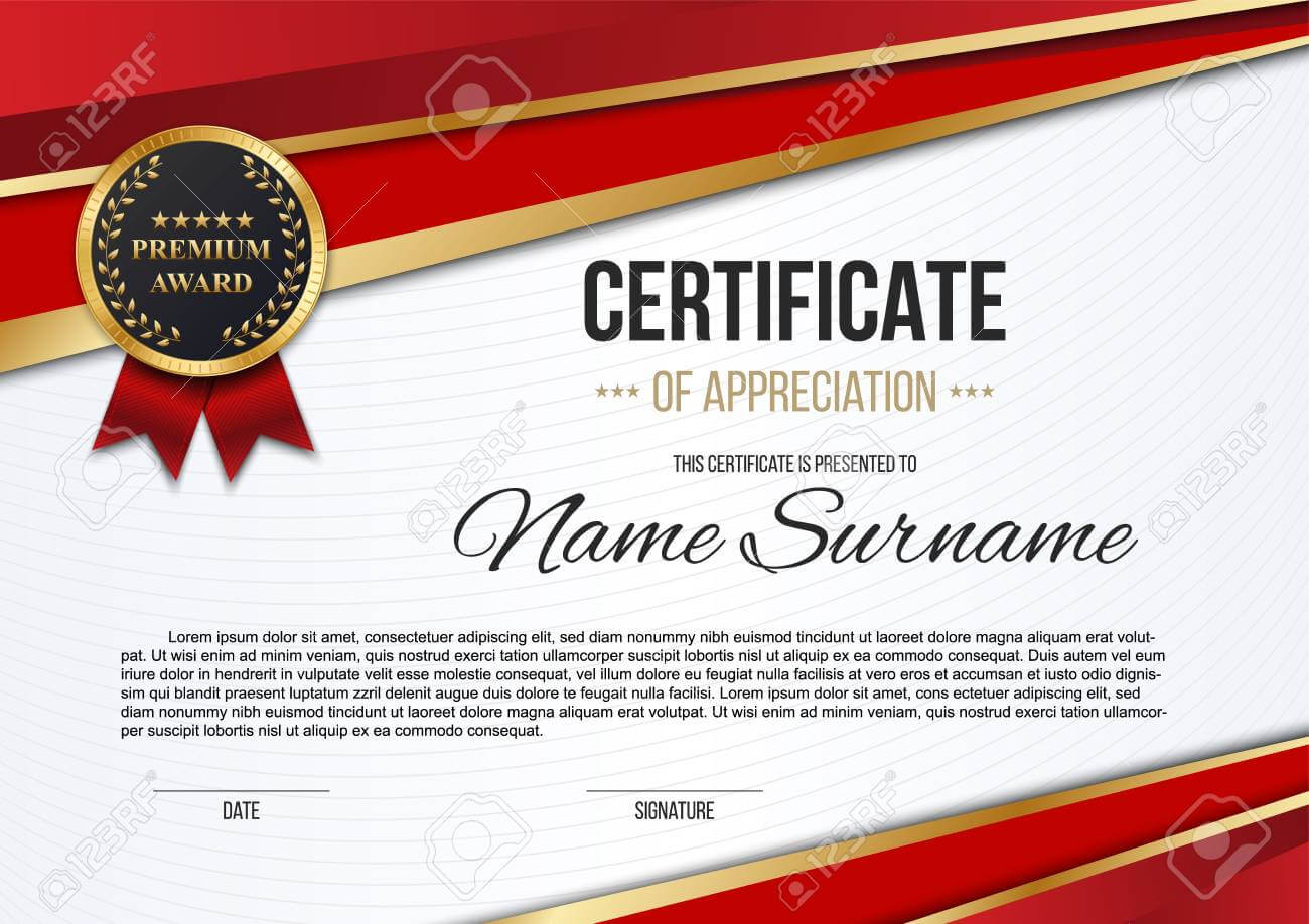Creative Vector Illustration Of Stylish Certificate Template.. Regarding Mock Certificate Template