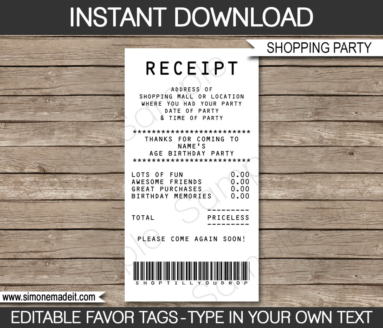 Credit Card Favor Tags Template With Regard To Credit Card Receipt Template