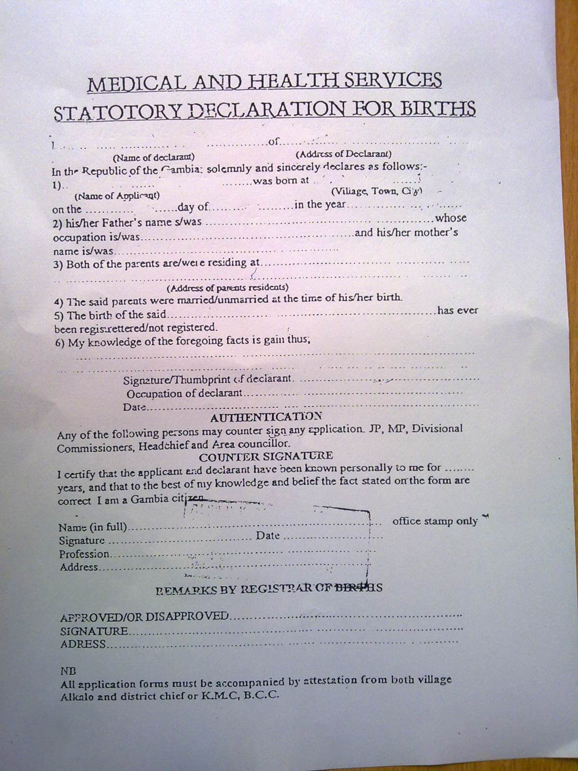 Crvs – Birth, Marriage And Death Registration In Gambia Inside South African Birth Certificate Template