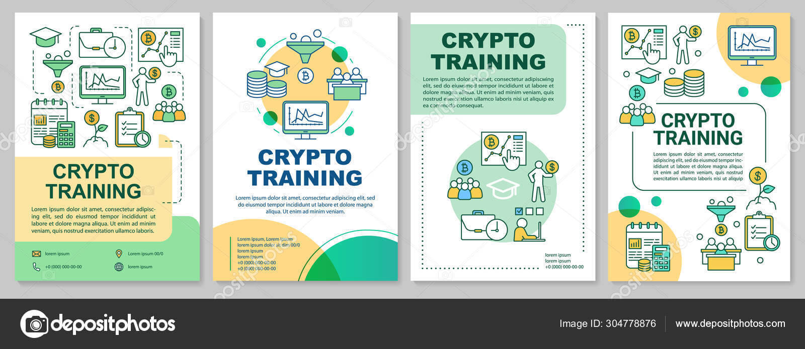 Crypto Training Brochure Template Layout. Cryptocurrency Regarding Training Brochure Template