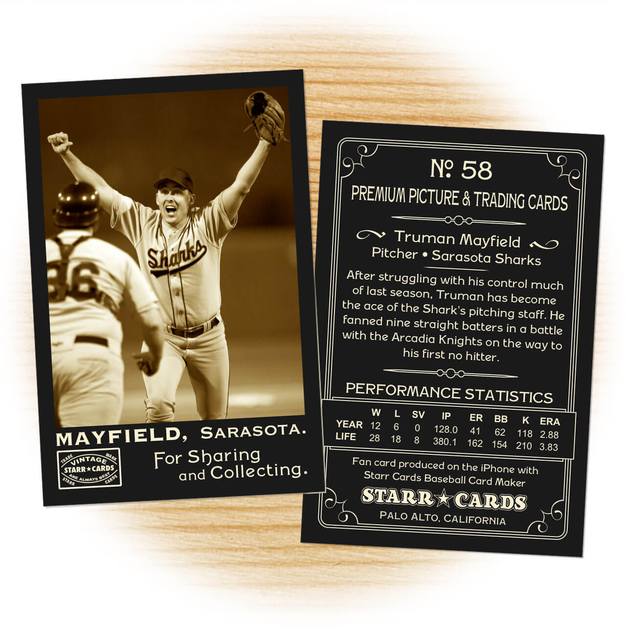 Custom Baseball Cards – Vintage 95™ Series Starr Cards With Regard To Custom Baseball Cards Template