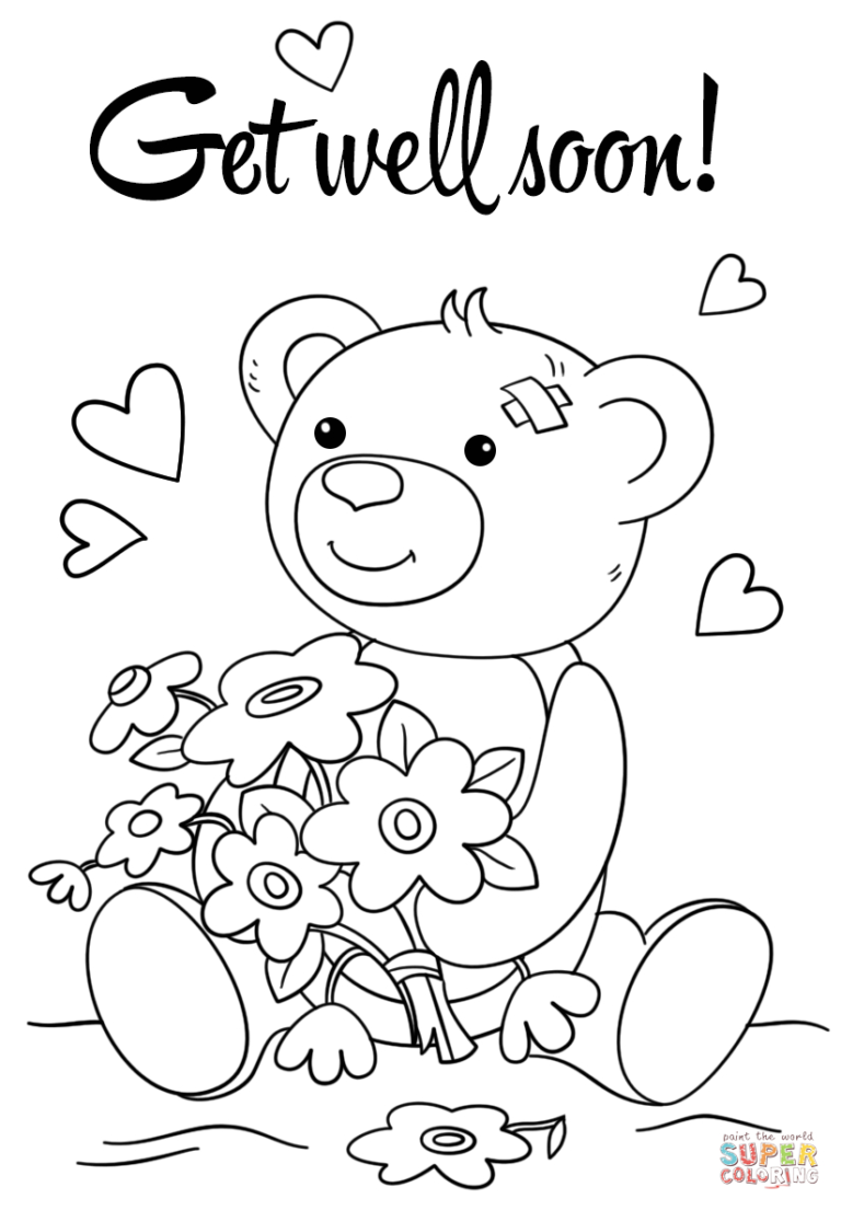 Cute Get Well Soon Coloring Page Free Printable Coloring Pages For
