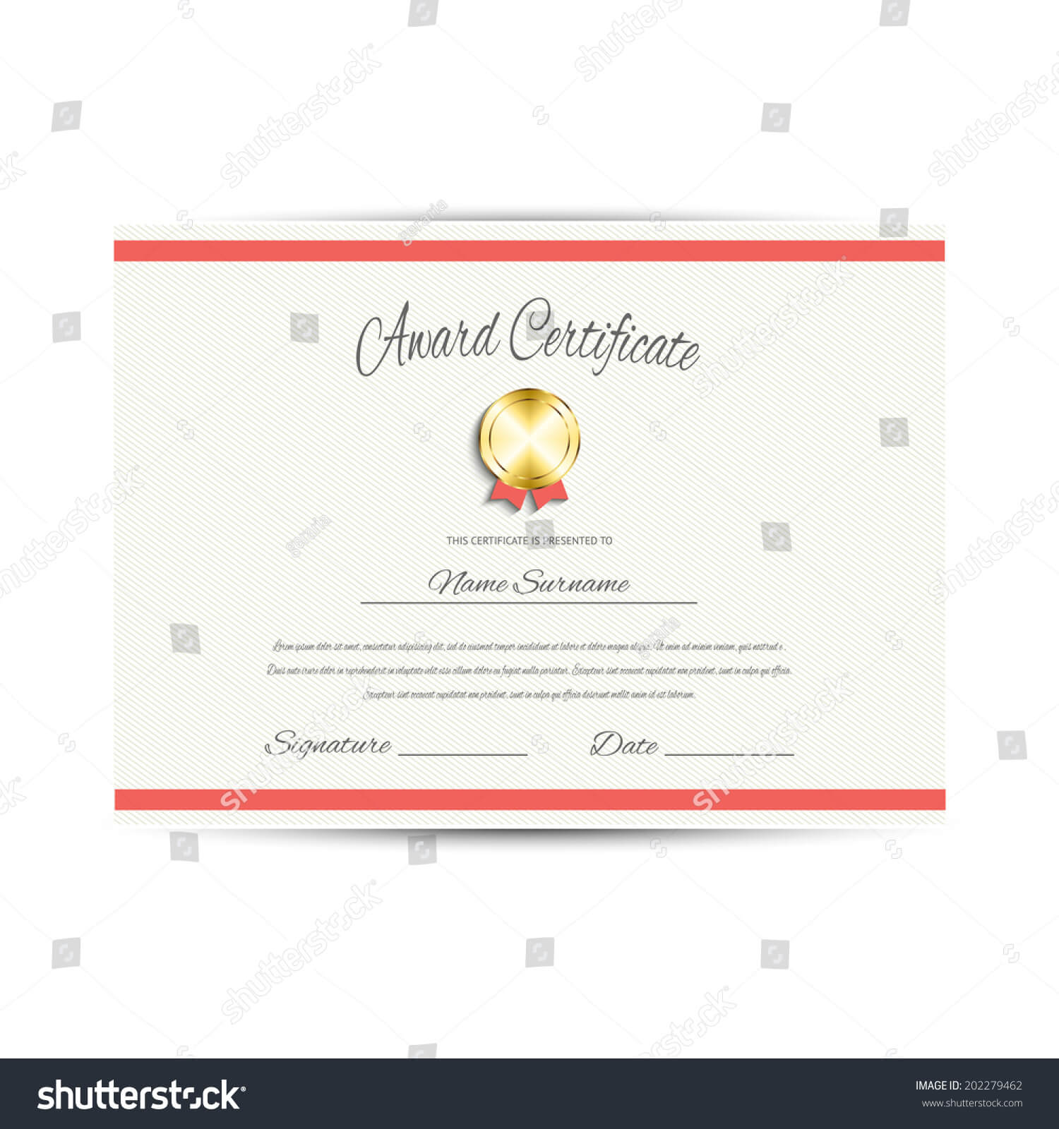 Стоковая Векторная Графика «Award Certificate Design For Award Certificate Design Template