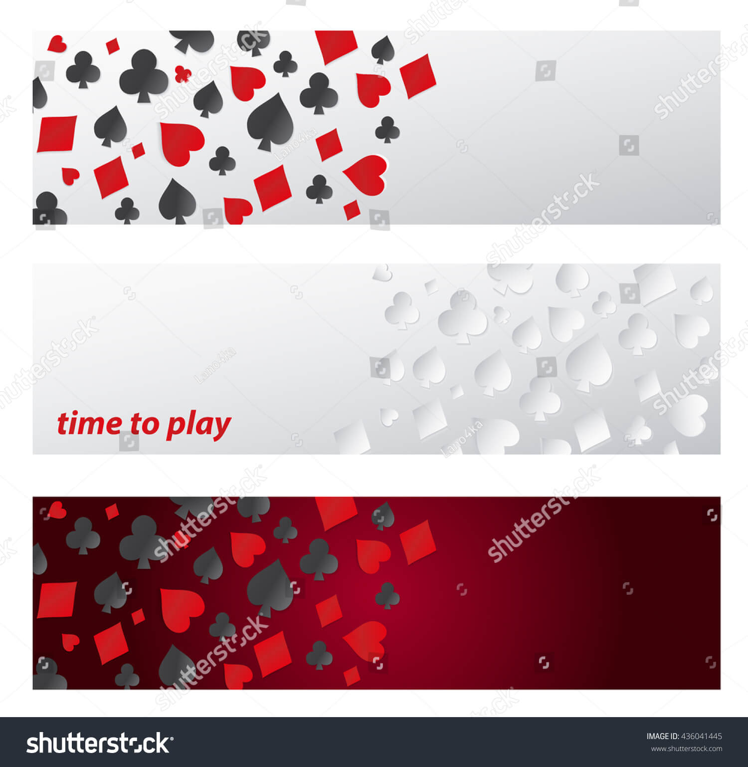 Стоковая Векторная Графика «Set Banner Time Play Template With Regard To Playing Card Design Template