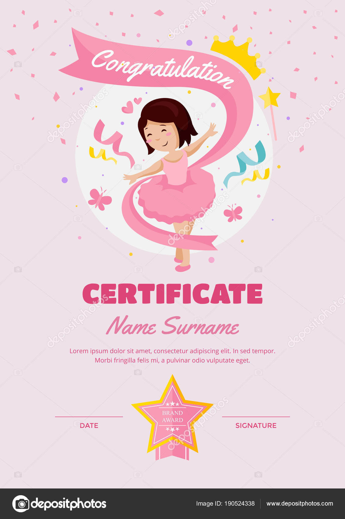 Dance Certificate Template | Cute Children Ballet Class Intended For Dance Certificate Template