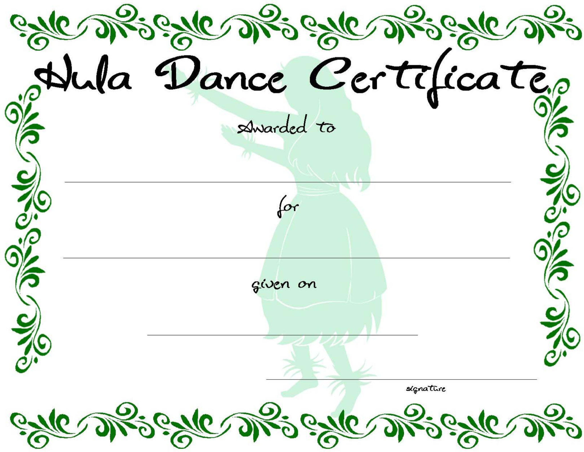 Dancing Certificate Template