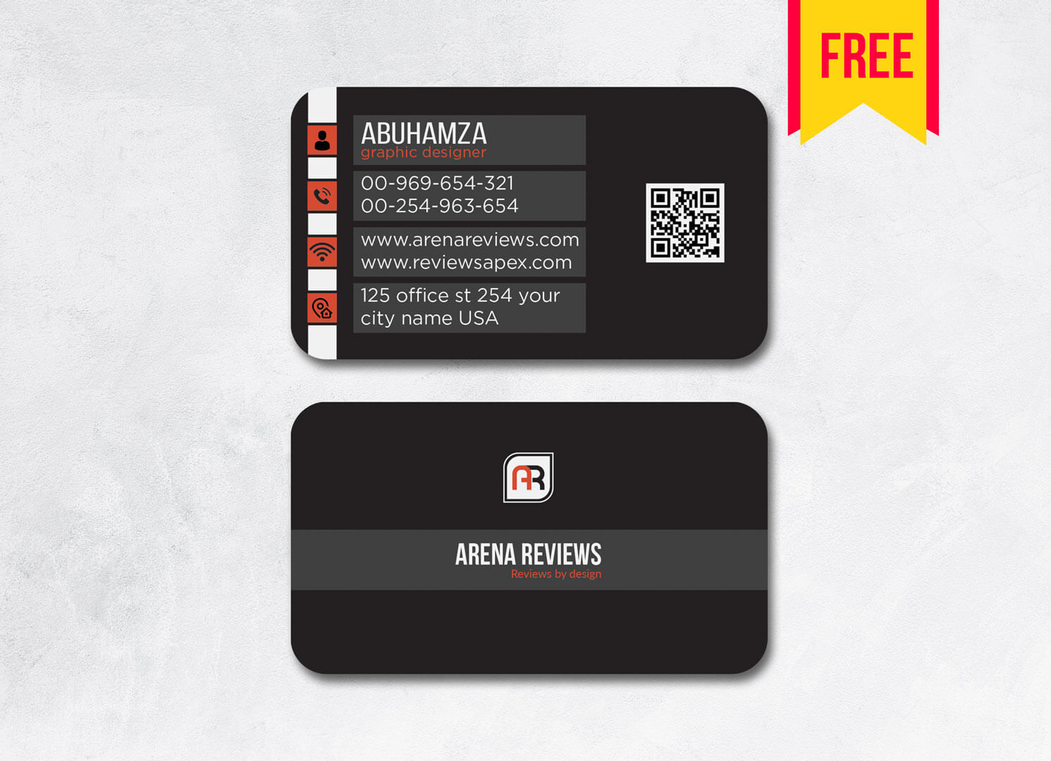 Dark Business Card Template Psd File | Free Download With Psd Name Card Template