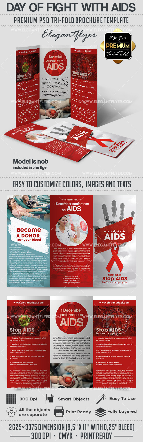 Day Of Fight With Aids Psd Brochure With Hiv Aids Brochure Templates